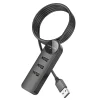 Borofone Erudite DH5 4 az 1-ben adapter USB - 4xUSB 2.0 1.2m fekete thumbnail