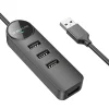 Borofone Erudite DH5 4 az 1-ben adapter USB - 4xUSB 2.0 1.2m fekete thumbnail