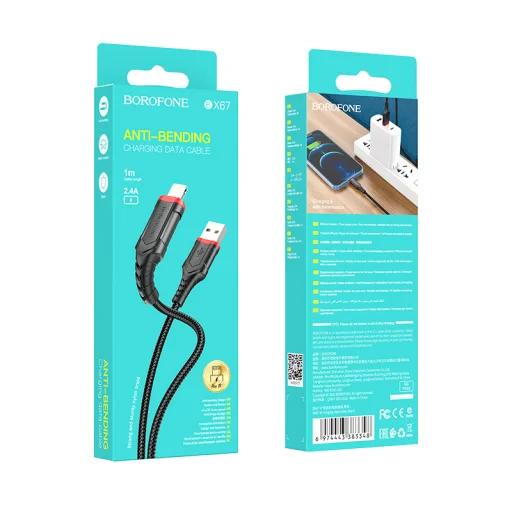 Borofone BX67 USB - Lightning kábel 2,4A 1m fekete - 3