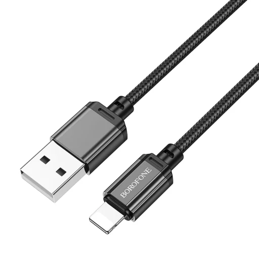 Borofone Sharp BX87 USB - Lightning kábel 2,4A 1m fekete - 1