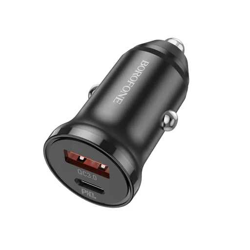 Borofone BZ18A autós töltő USB + Type C pD 20W QC 3.0 18W fekete - 2