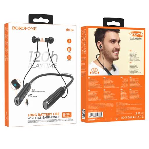 Borofone BE64 Perfect sport bluetooth fülhallgató fekete - 3