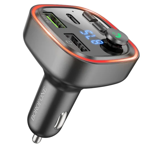 Borofone BC48 Broad FM Transmitter Bluetooth, MP3 2xUSB + Type C QC 3.0 18W fekete - 1
