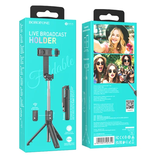 Borofone Happy BY11 bluetooth szelfibot és állvány távirányítóval fekete - 3