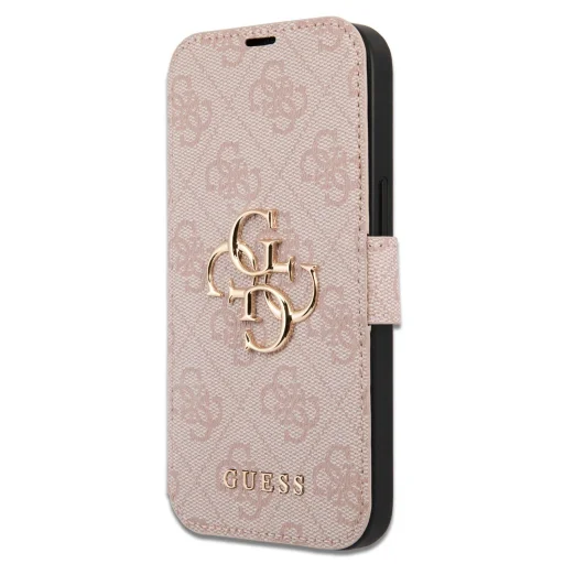 iPhone 15 Pro Guess PU 4G Metal Logo fliptok rózsaszín (GUBKP15L4GMGPI) - 2