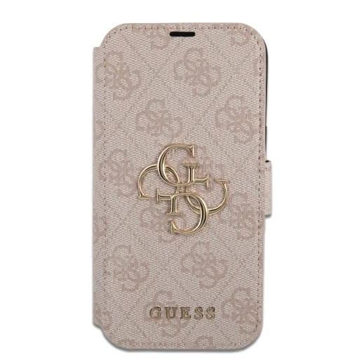 iPhone 15 Pro Guess PU 4G Metal Logo fliptok rózsaszín (GUBKP15L4GMGPI) - 7