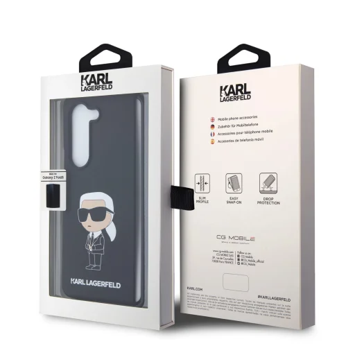 Samsung Galaxy Z Fold 5 Karl Lagerfeld Liquid Silicone Ikonik NFT tok fekete (KLHCZFD5SNIKBCK) - 4