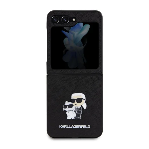 Samsung Galaxy Z Flip 5 Karl Lagerfeld PU Saffiano Karl és Choupette NFT tok fekete (KLHCZF5SAKCNPK) - 6