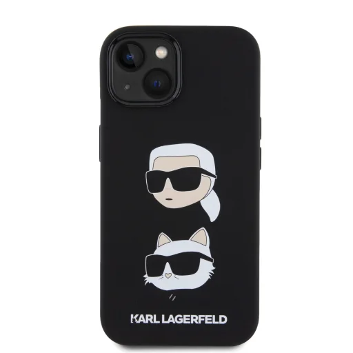  iPhone 15 Plus Karl Lagerfeld Liquid Silicone Karl and Choupette Heads fekete tok (KLHCP15MSDHKCNK) - 4