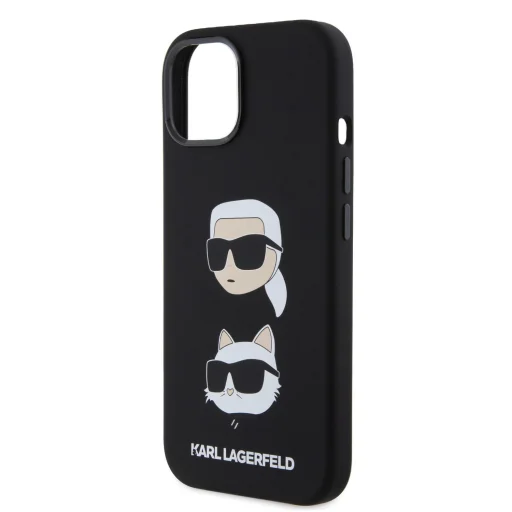  iPhone 15 Plus Karl Lagerfeld Liquid Silicone Karl and Choupette Heads fekete tok (KLHCP15MSDHKCNK) - 6