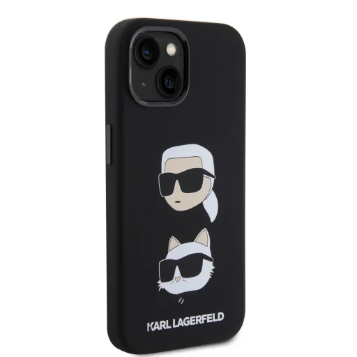  iPhone 15 Plus Karl Lagerfeld Liquid Silicone Karl and Choupette Heads fekete tok (KLHCP15MSDHKCNK) - 7