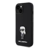  iPhone 15 Fekete Karl Lagerfeld Liquid Silicone Metal Ikonik tok (KLHCP15SSMHKNPK) thumbnail