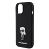  iPhone 15 Fekete Karl Lagerfeld Liquid Silicone Metal Ikonik tok (KLHCP15SSMHKNPK) thumbnail