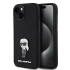  iPhone 15 Fekete Karl Lagerfeld Liquid Silicone Metal Ikonik tok (KLHCP15SSMHKNPK) thumbnail