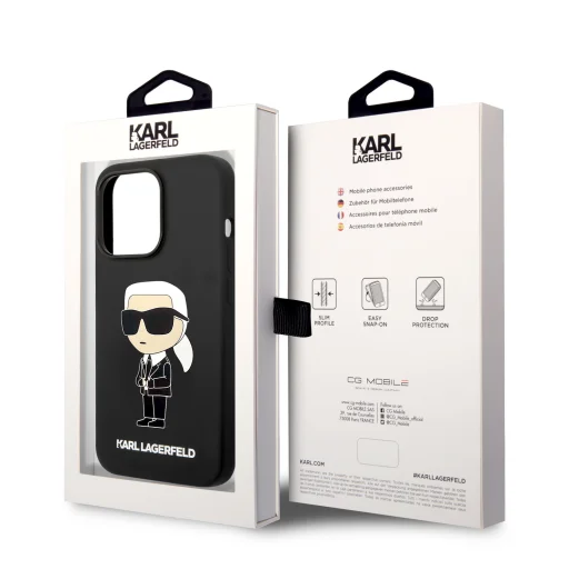 iPhone 15 Pro Max Karl Lagerfeld KLHCP15XSNIKBCK Liquid Silicone Ikonik NFT tok fekete - 4