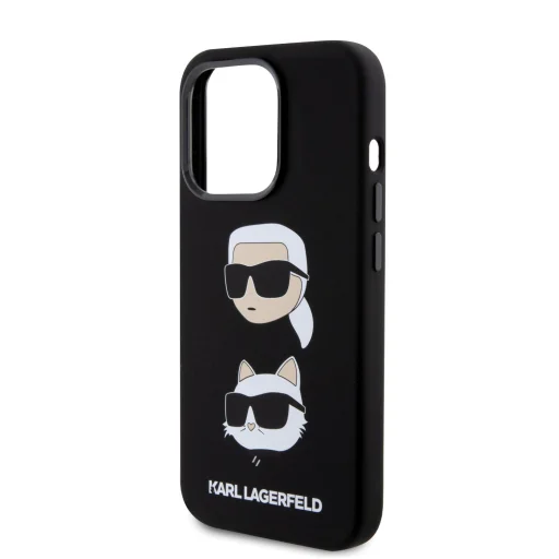  iPhone 15 Pro Max Karl Lagerfeld Liquid Silicone Karl and Choupette Heads fekete tok (KLHCP15XSDHKCNK) - 4