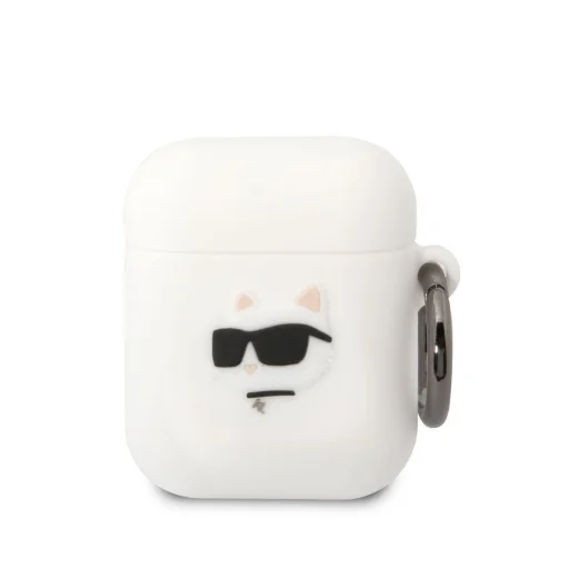 Airpods 1/2 Karl Lagerfeld 3D Logo NFT Choupette Head szilikon tok fehér (KLA2RUNCHH) - 1