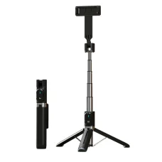 Selfie bot állvánnyal és bluetooth távirányítóval P90 fekete