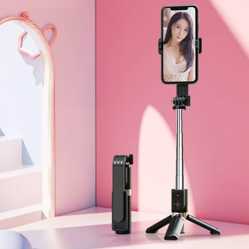 Selfie bot állvánnyal és bluetooth távirányítóval P08 fekete - 5