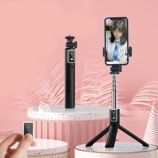 Selfie bot állvánnyal és bluetooth távirányítóval P40L fekete - 2