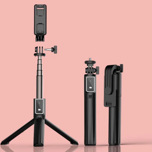 Selfie bot állvánnyal és bluetooth távirányítóval P40L fekete - 3