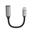 USB Type C - 3.5mm jack átalakító adapter (DAC) 10cm, szürke 24bit 96KHz, TRRS thumbnail