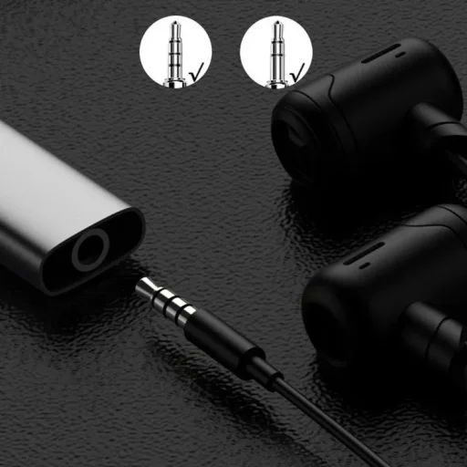 USB Type C - 3.5mm jack átalakító adapter (DAC) 10cm, szürke 24bit 96KHz, TRRS - 5