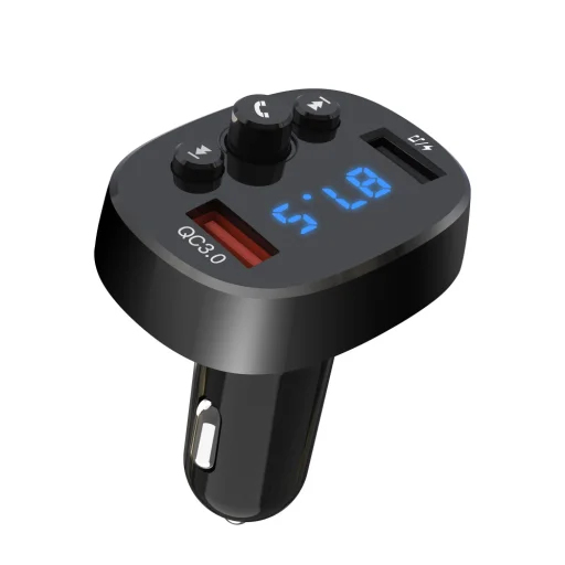 Bluetooth FM Transmiter XO BCC03, QC 3.0, 2x USB, 18W fekete - 2