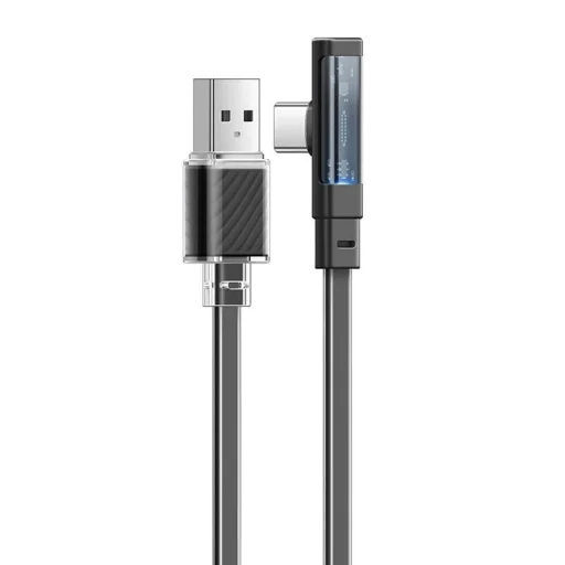 Mcdodo USB - USB-C CA-3423 kábel 90 fokos könyökkel 1.8m LED fekete - 1