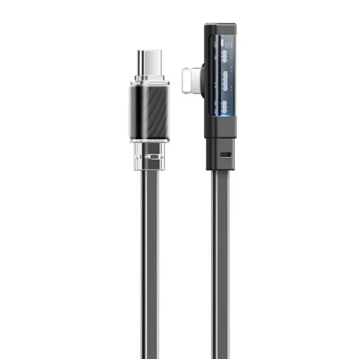 Mcdodo USB-C - Lightning CA-3440 kábel 90 fokos könyökkel 1.2m LED fekete - 1