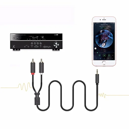 UGREEN AV116 kábel Jack 3,5 mm 2RCA 3 m fekete - 3