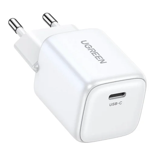 UGREEN 20w Nexode mini hálózati töltő adapter USB-C, PD3.0, QC4.0, GaN fehér - 2