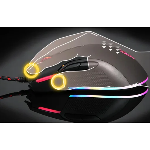 Motospeed V70 vezetékes gaming, gamer egér (fekete) RGB - 7