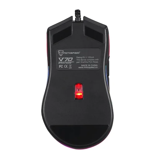 Motospeed V70 vezetékes gaming, gamer egér (fekete) RGB - 8