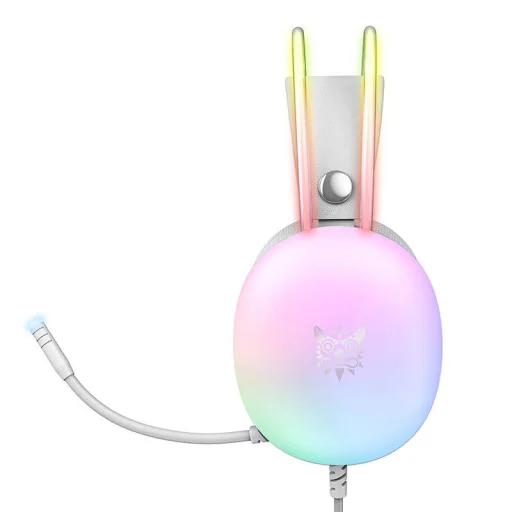 ONIKUMA X25 gaming, gamer fejhallgató fehér RGB - 2
