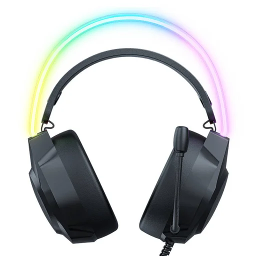 ONIKUMA X26 gaming, gamer fejhallgató fekete RGB - 10