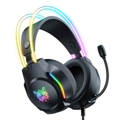 ONIKUMA X26 gaming, gamer fejhallgató fekete RGB - 4