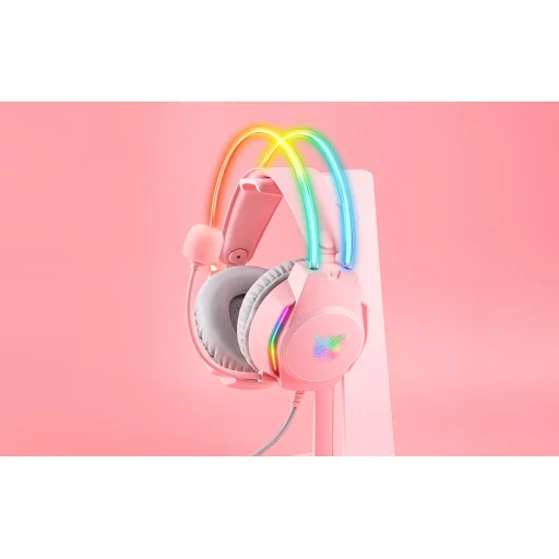 ONIKUMA X26 gaming, gamer fejhallgató rózsaszín RGB - 10