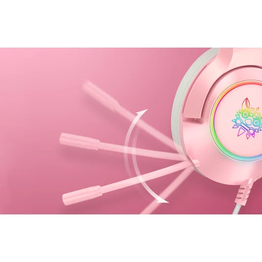 ONIKUMA K9 gaming, gamer fejhallgató rózsaszín RGB - 5