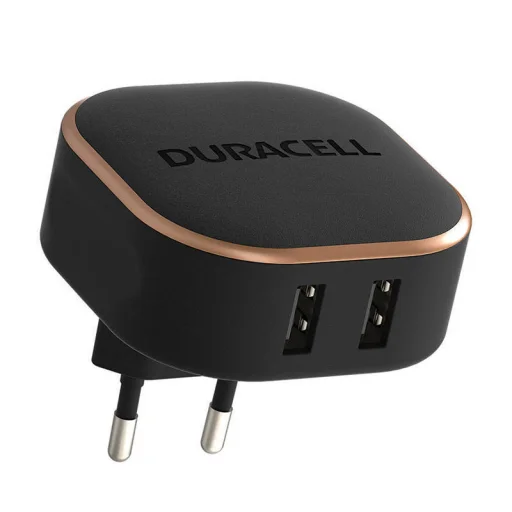 Duracell hálózati töltő adapter 2xUSB 2.4A 24W fekete - 1