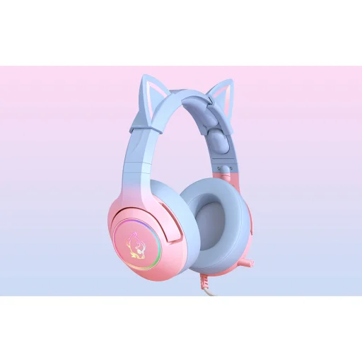ONIKUMA K9 gaming, gamer fejhallgató rózsaszín-kék - 4