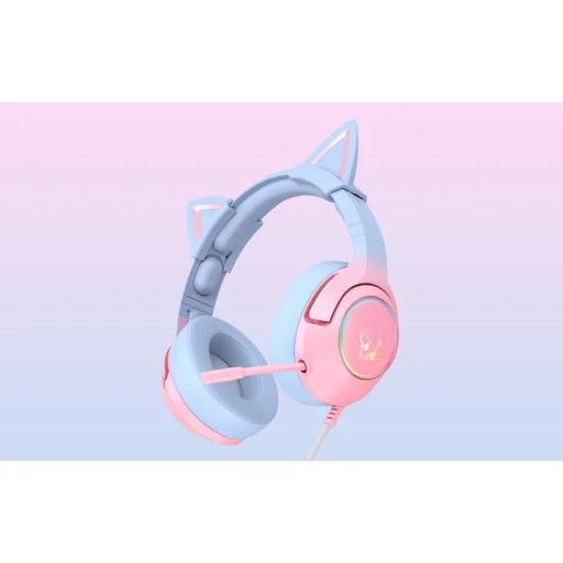 ONIKUMA K9 gaming, gamer fejhallgató rózsaszín-kék - 10
