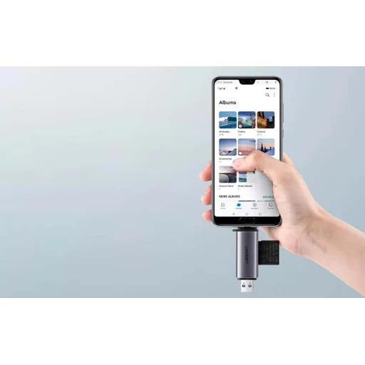 UGREEN CM304 USB + USB-C adapter SD + microSD kártyaolvasó fekete - 3