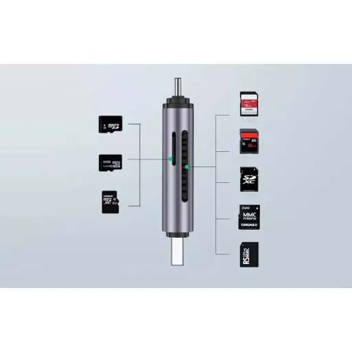 UGREEN CM304 USB + USB-C adapter SD + microSD kártyaolvasó fekete - 2