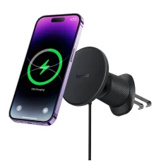 Baseus CW01 mágneses autós telefontartó vezeték nélküli töltéssel fekete