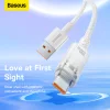 Baseus Quick Charge USB-C gyorstöltő kábel 6A, 1m fehér thumbnail