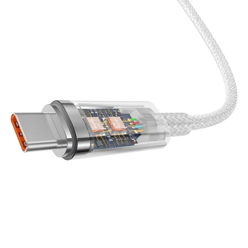 Baseus Quick Charge USB-C gyorstöltő kábel 6A, 1m fehér - 4