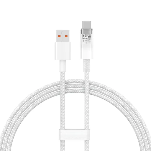 Baseus Quick Charge USB-C gyorstöltő kábel 6A, 1m fehér - 1