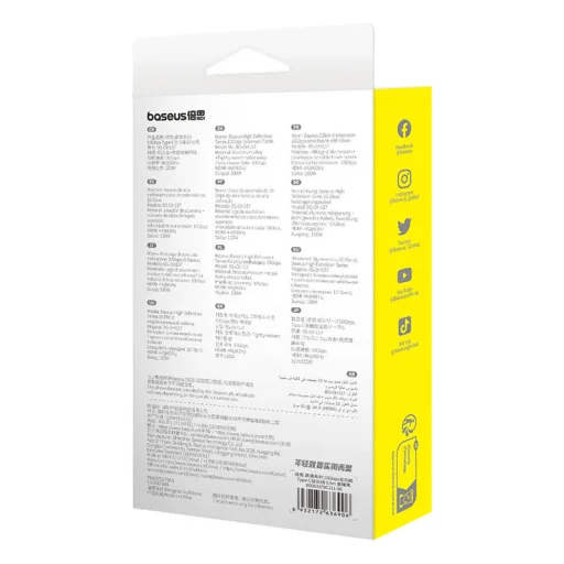 Baseus 0,5m hosszabító kábel USB-C High Definition 10Gbps fekete - 7