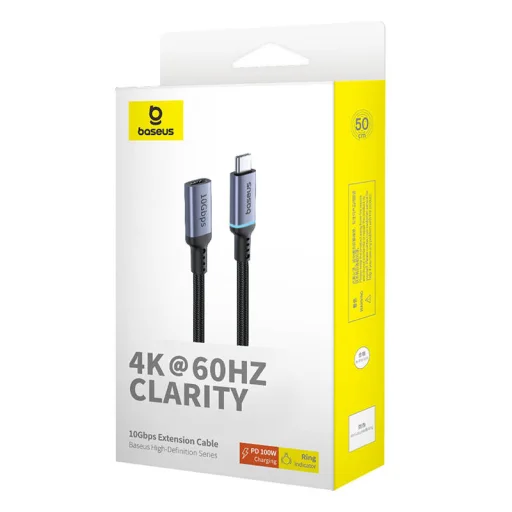Baseus 0,5m hosszabító kábel USB-C High Definition 10Gbps fekete - 2
